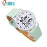 Follow your Dreams Words Pattern Leather Watch