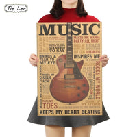Guitar sticker for wall Poster Classic Nostalgic Wall Sticker - sparklingselections