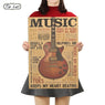 Guitar sticker for wall Poster Classic Nostalgic Wall Sticker