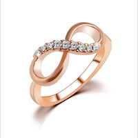 8 Shaped Fashion Women  Finger Rose Gold Ring - sparklingselections