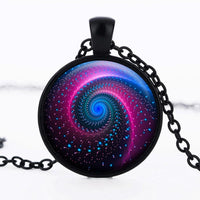 Galaxy Space Glass Cabochon Pendant Necklace - sparklingselections