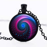 Galaxy Space Glass Cabochon Pendant Necklace