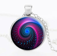Galaxy Space Glass Cabochon Pendant Necklace - sparklingselections