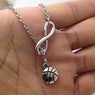Women Silver 8 Basketball Pendant Alloy Necklace