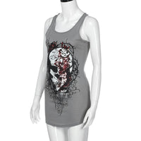 New Fashion Sleeveless Skull Skeleton Printed dress - sparklingselections