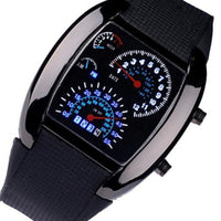New Fashion Aviation Turbo Dial Flash LED Watch - sparklingselections