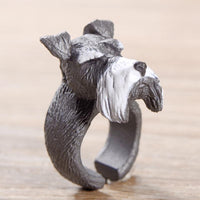 Fashion Gray Dog Animal Finger Ring - sparklingselections