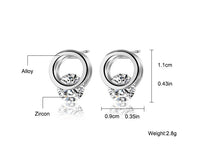 New Alloy Silver Color Zircon Earrings For Women