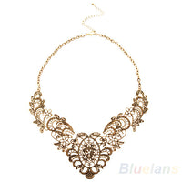 Vintage Luxurious Collar Chain  Bronze Lace Choker Necklace for Women