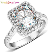 Classic Square Cubic zirconia Crystal Rings for Women - sparklingselections