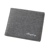 New Men Short Denim Thin Leather Wallet - sparklingselections