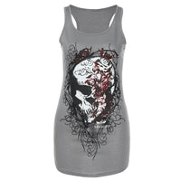 New Women Sleeveless Skull Skeleton Printed Tops - sparklingselections