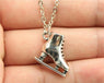 Antique Silver Color 3D Skate Pendant Necklace
