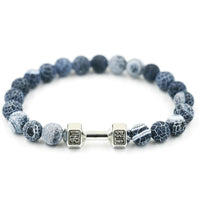 Wind Fossils Stone Dumbbell Beads Unisex Bracelets