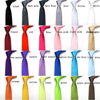 Narrow Solid Color Polyester Tie for Men - sparklingselections