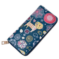 New Women Cat Printed Designer Leather Wallet - sparklingselections