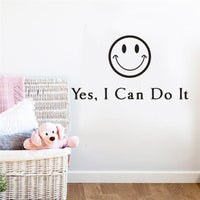 Yes,I Can Do It English Words Quote Wall Sticker - sparklingselections