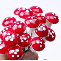 New Mini Red Mushroom Garden Ornament Decor Stakes - sparklingselections