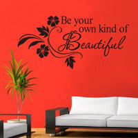 New Letter and Flower Pattern Wall Sticker - sparklingselections