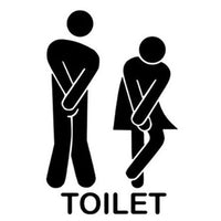 New Cute Man Woman Washroom Toilet Wall Sticker - sparklingselections