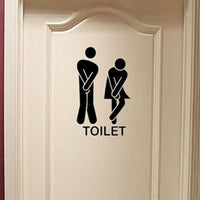 New Cute Man Woman Washroom Toilet Wall Sticker - sparklingselections