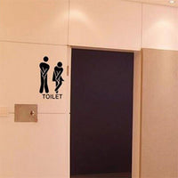 New Cute Man Woman Washroom Toilet Wall Sticker - sparklingselections