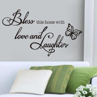 New Bless Letter Pattern Window Wall Stickers - sparklingselections