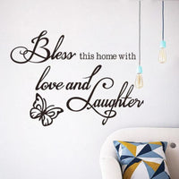 New Bless Letter Pattern Window Wall Stickers - sparklingselections