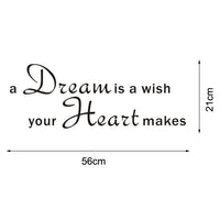 A Dream Is a Wish Your Heart Makes Letters Wall Sticker - sparklingselections