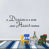 A Dream Is a Wish Your Heart Makes Letters Wall Sticker - sparklingselections