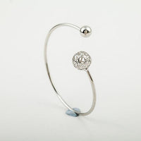 Silver Plated Metal Ball Cuff Bangles Bracelets For Women - sparklingselections