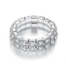Silver Elastic Full Crystal Rhinestone Rings For Women