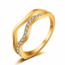 Women's Full Finger Gold-color Micro Inlay Crystal Hollow Round Shape Punk Jewelry Ring