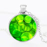 Romantic Bubble Green Bubble Art Picture Glass Pendant Necklace