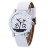 New Cute Printed Design Leather Quartz Wrist Watch for Women
