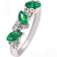 Women's Fashion Grace Vintage Emerald Rhinestone Finger Jewelry Ring - sparklingselections
