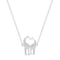 Double Giraffe Animal Pendant Necklace - sparklingselections