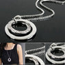 Fashion Silver Plated Double Circle Pendant Necklace