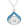 Crystal Water Drop Snap Button Pendant Necklace