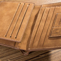 New Men Pu Leather Short Design Wallet - sparklingselections