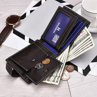 New Fashion Men Short Bifold Business Leather Wallet - sparklingselections