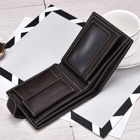 New Fashion Men Short Bifold Business Leather Wallet - sparklingselections