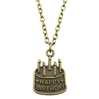 Birthday Cake Pendant Link Chain Necklace For Women - sparklingselections