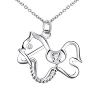 Horse Silver Plated  Pendant Necklace for Women - sparklingselections