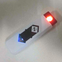 White USB Electronic Rechargeable Flameless Cigar Cigarette Lighter - sparklingselections