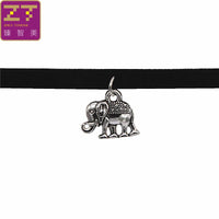 Trendy  Velvet Retro Elephant Pendant Necklace For Women - sparklingselections