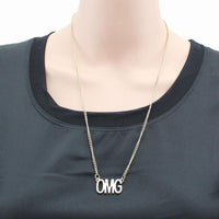 Fashion Gold OMG Pendant Necklace - sparklingselections