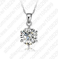 Silver Claw Cubic Zircon Crystal Pendant Necklace - sparklingselections