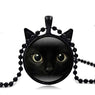 Black Cat Picture Pendant Necklace
