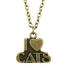 Heart Cats Link Chain Pendant Necklace For Women